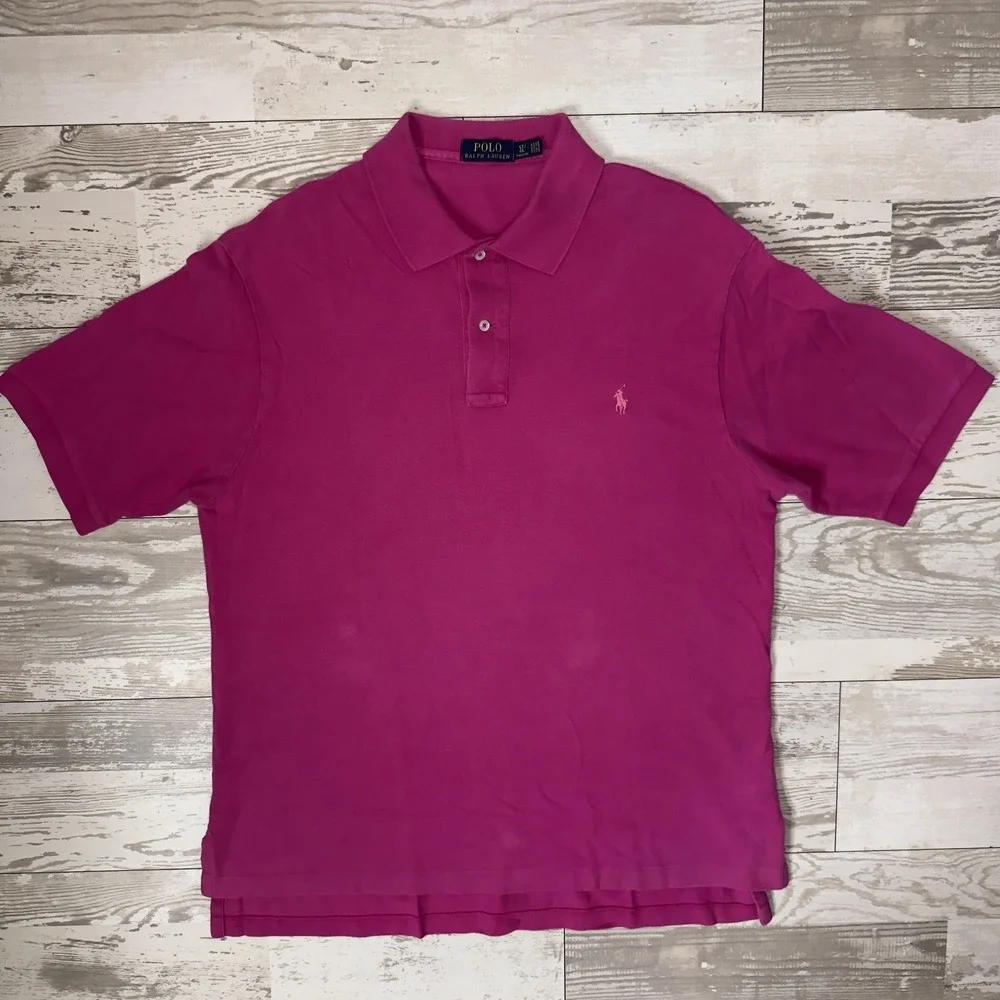 Polo Ralph Lauren Polo Shirt Mens LT Pink Big & Tall Cotton Knit Logo Casual
